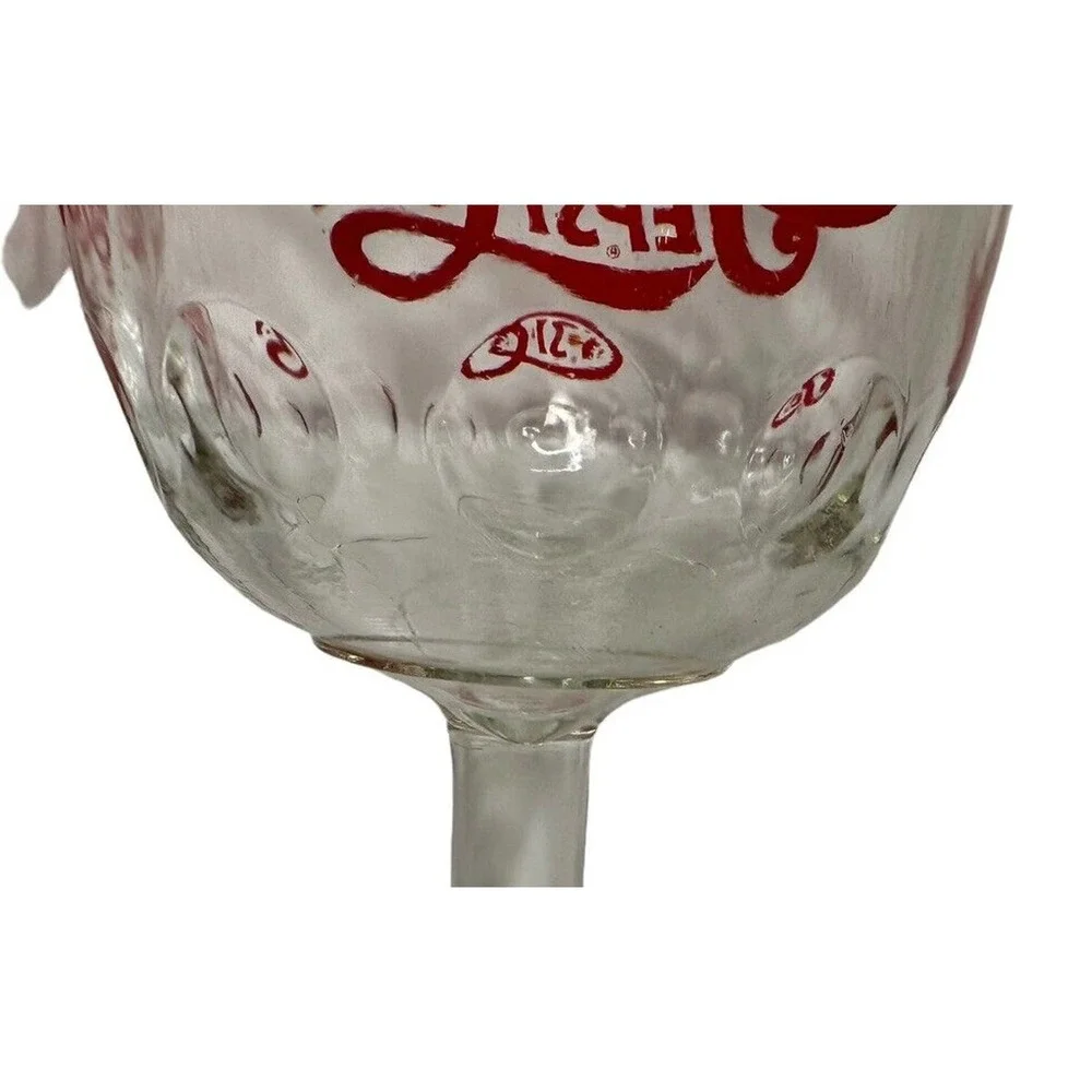 Vintage‎ Pair of Retro Logo PEPSI COLA Soda Fountain Thumbprint Glass Goblets